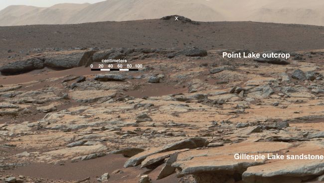 Снимок с марсохода Curiosity поверхности планеты Марс Снимок с марсохода Curiosity поверхности планеты Марс