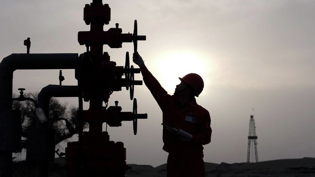Рабочий на заводе PetroChina в Китае. Архивное фото Рабочий на заводе PetroChina в Китае. Архивное фото