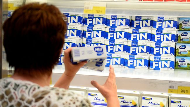 Продажа продуктов финского производителя молочных продуктов Valio. Архивное фото