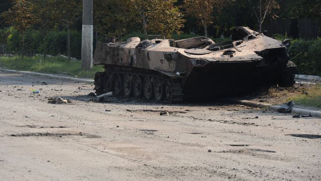 Уничтоженная бронетехника украинской армии. Архивное фото Уничтоженная бронетехника украинской армии. Архивное фото