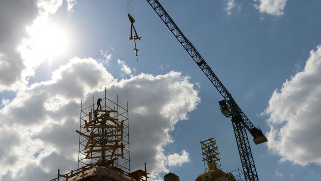 Подъем крестов на храм Преображения Господня в Москве Подъем крестов на храм Преображения Господня в Москве