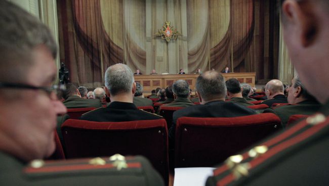 Заседание расширенной коллегии министерства обороны РФ. Архивное фото Заседание расширенной коллегии министерства обороны РФ. Архивное фото