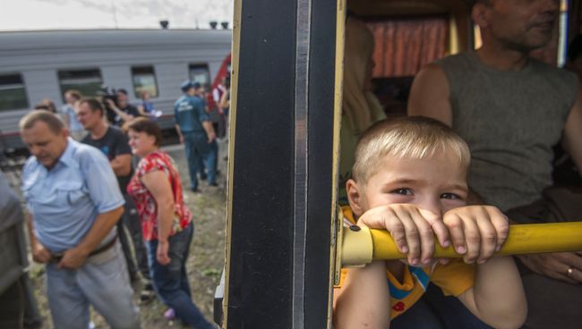 Беженцы из Украины. Архивное фото