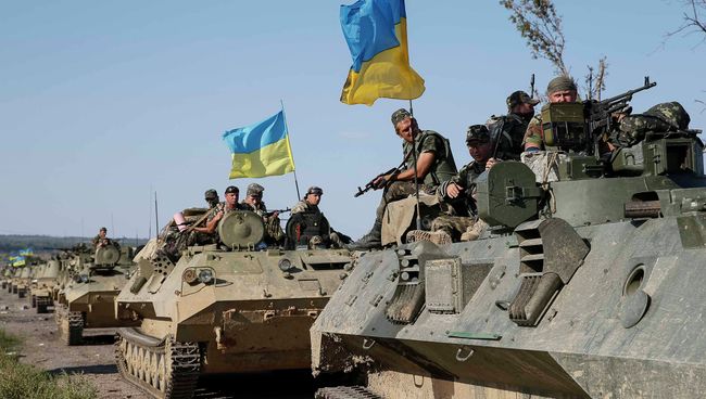Украинские военные возле Славянска
