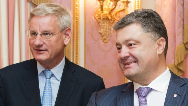 Министр иностранных дел Швеции Карл Бильдт во время встречи в Киеве. Архивное фото