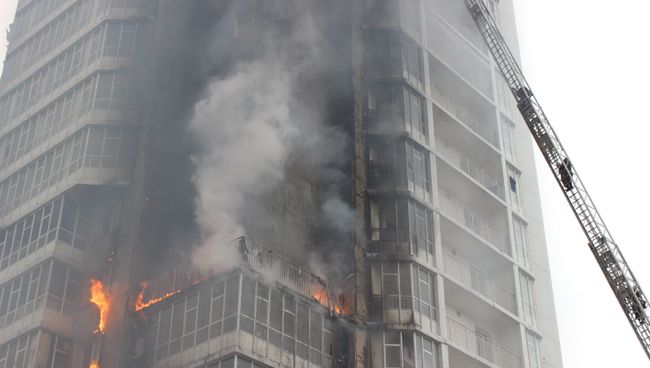 Пожар в жилом доме в Красноярске Пожар в жилом доме в Красноярске