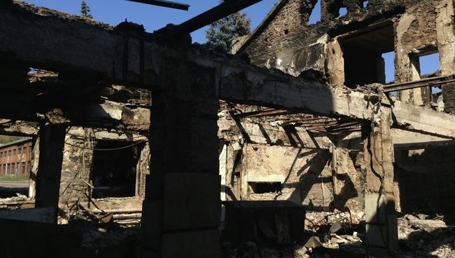 Разрушенная шахта в Донецкой области. Архивное фото. Разрушенная шахта в Донецкой области. Архивное фото.