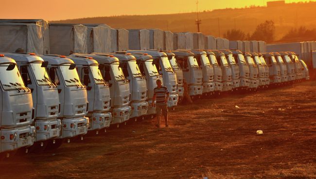 Колонна с гуманитарным грузом для Украины. Архивное фото