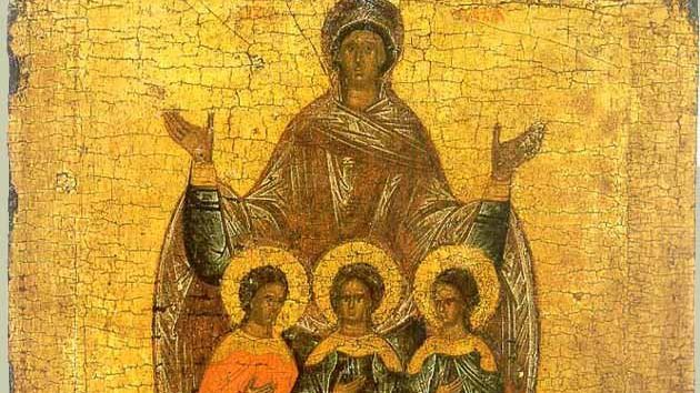 Вера, Надежда, Любовь и матерь их София. Новгородская икона, XVI век Вера, Надежда, Любовь и матерь их София. Новгородская икона, XVI век - РИА Новости, 1920, 30.09.2023