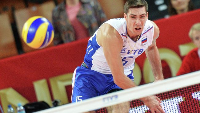 Игрок сборной России по волейболу Дмитрий Ильиных. Архивное фото Игрок сборной России по волейболу Дмитрий Ильиных. Архивное фото