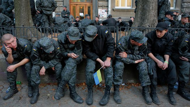 Бойцы Нацгвардии Украины устроили бунт и пошли на Киев. Архивное фото