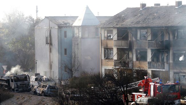 Взрыв бытового газа в городе Людвигсхафен. Германия, 23 октября 2014 Взрыв бытового газа в городе Людвигсхафен. Германия, 23 октября 2014