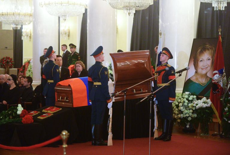 Прощание с вице-спикером Госдумы РФ Людмилой Швецовой в Москве