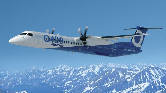 Самолет Bombardier Q400 NextGen. Архивное фото Самолет Bombardier Q400 NextGen. Архивное фото