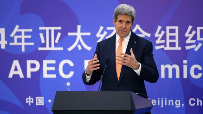 Госсекретарь США Джон Керри на саммите АТЭС, 8 ноября 2014 Госсекретарь США Джон Керри на саммите АТЭС, 8 ноября 2014