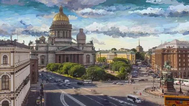 Акварельное небо над Невой