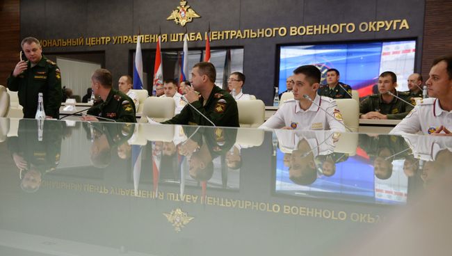 Сотрудники регионального центра управления штаба Центрального военного округа. Архивное фото