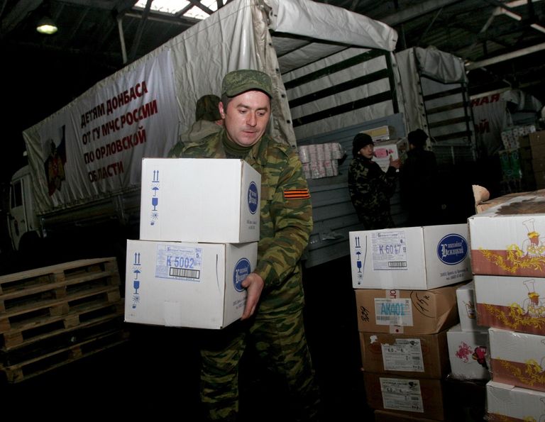 Десятый конвой с российской гуманитарной помощью прибыл в Донецк Десятый конвой с российской гуманитарной помощью прибыл в Донецк