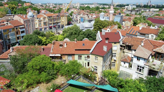 Вид на город Пловдив, Болгария. Архивное фото Вид на город Пловдив, Болгария. Архивное фото