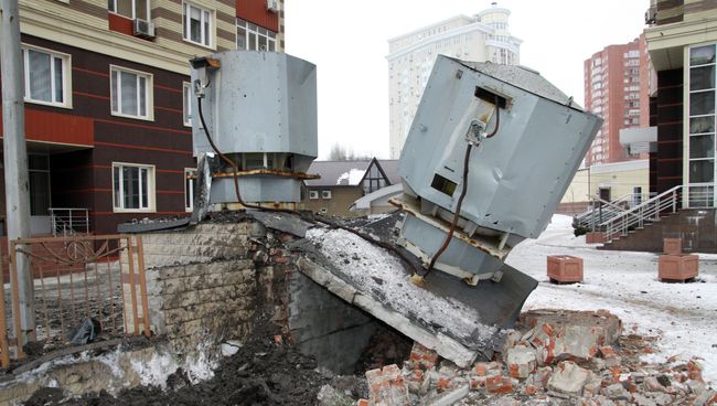 Последствия обстрелов Донецка, 18 января 2015 Последствия обстрелов Донецка, 18 января 2015
