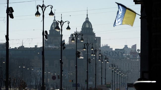 Вид на улицу Крещатик в Киеве, Украина. Архивное фото Вид на улицу Крещатик в Киеве, Украина. Архивное фото