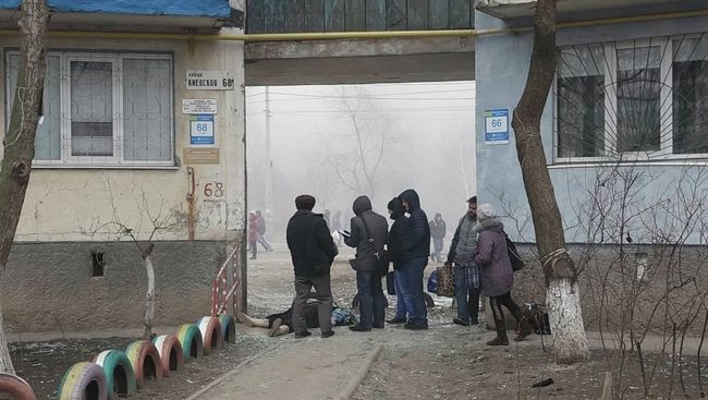 Последствия обстрела Мариуполя