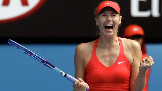 Мария Шарапова радуется победе на теннисном турнире Australian Open Мария Шарапова радуется победе на теннисном турнире Australian Open