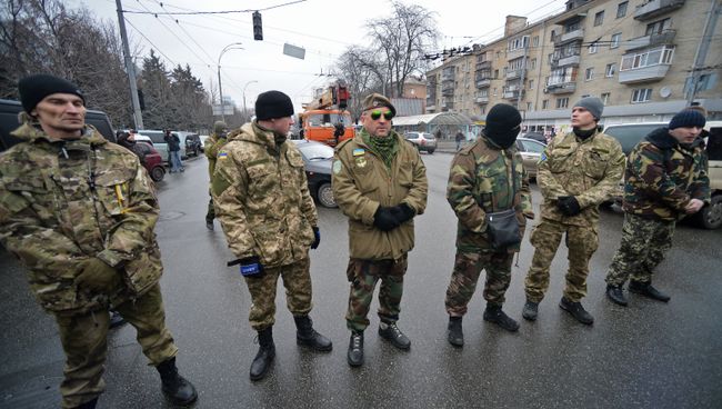 Митинг батальона Айдар у Минобороны Украины
