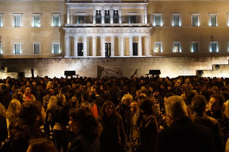Митинг в Афинах, 5 февраля 2015 Митинг в Афинах, 5 февраля 2015