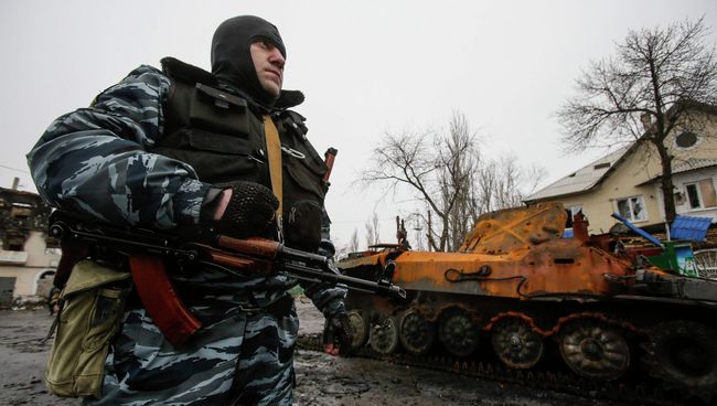 Боец ополчения ДНР. 6 февраля 2015