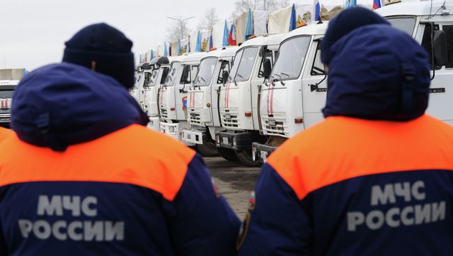 Гуманитарный конвой для юго-востока Украины в Ростовской области. Архивное фото