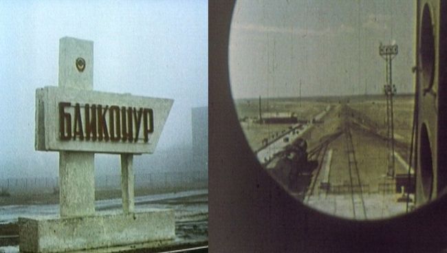 Запуск корабля Восток-1 с космодрома Байконур. Съемка 1961 года Запуск корабля Восток-1 с космодрома Байконур. Съемка 1961 года