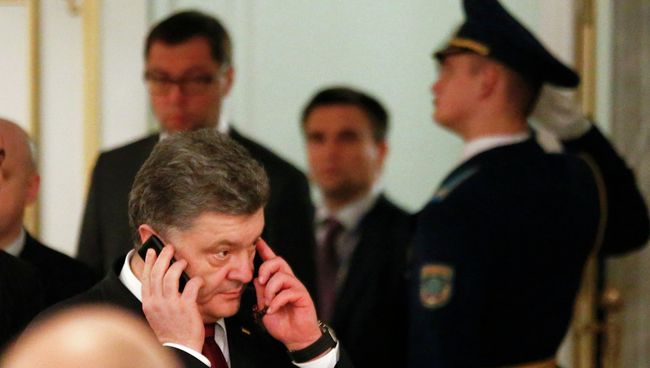 Президент Украины Петр Порошенко во Дворце независимости в Минске 
