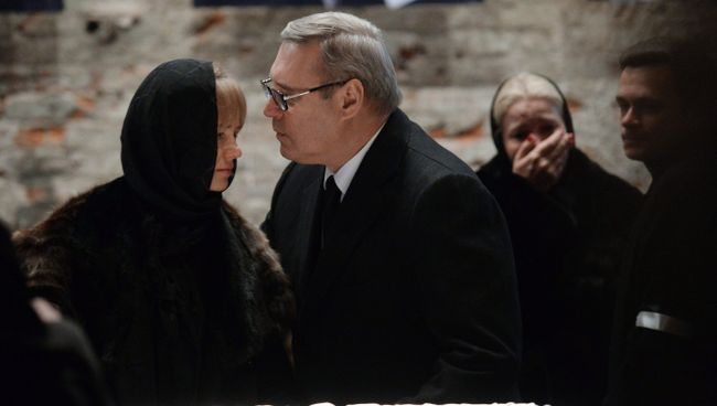 Михаил Касьянов во время церемонии прощания с политиком Борисом Немцовым в Сахаровском центре