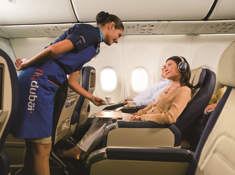 В салоне бизнес-класса авиакомпании flydubai
