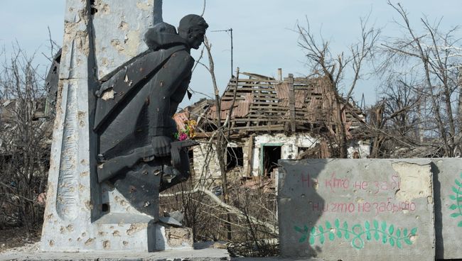 Мемориал воинам Великой Отечественной войны в селе Никишино, Донецкая область. Архивное фото