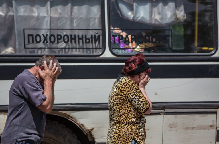 Похороны медсестры городской больницы Славянска 41-летней Татьяны Кубран