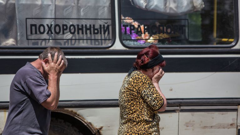 Похороны медсестры городской больницы Славянска 41-летней Татьяны Кубран Похороны медсестры городской больницы Славянска 41-летней Татьяны Кубран
