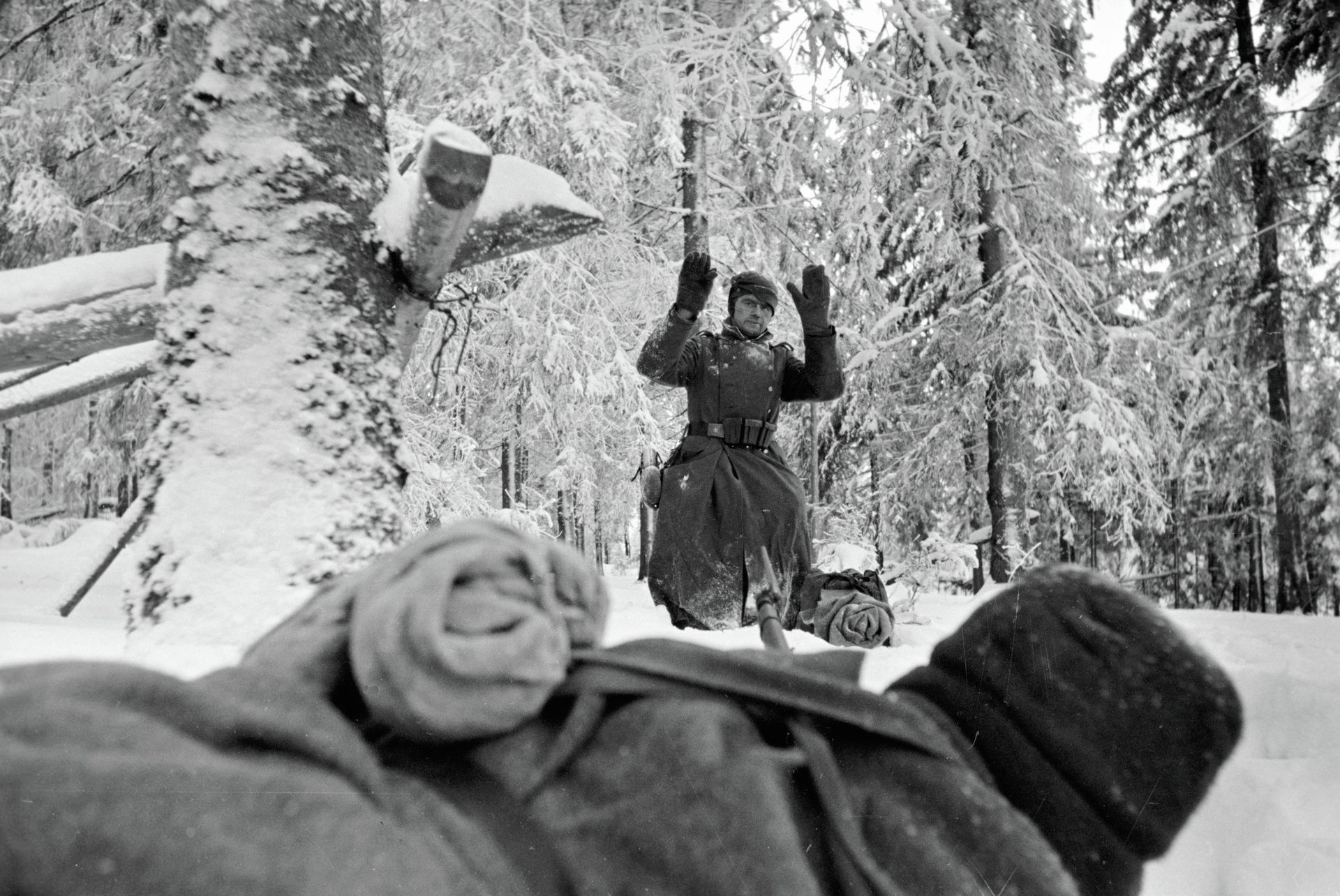 Немецкий солдат выходит из леса с поднятыми вверх руками - РИА Новости, 1920, 05.03.2026