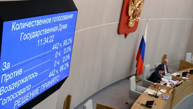 Пленарное заседание Госдумы РФ