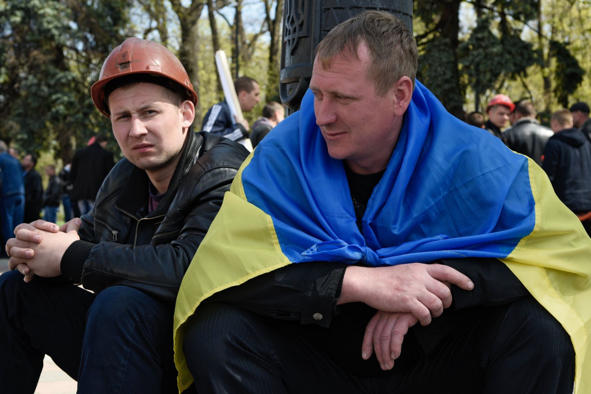 Участники акции протеста шахтеров у здания Верховной рады Украины в Киеве Участники акции протеста шахтеров у здания Верховной рады Украины в Киеве - РИА Новости, 1920, 25.07.2022