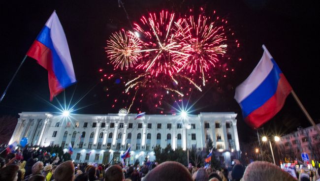 Празднование годовщины Крымской весны в Крыму. Архив Празднование годовщины Крымской весны в Крыму. Архив