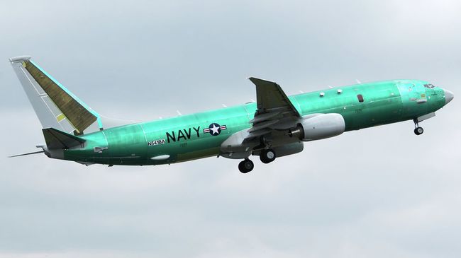 Американский патрульный противолодочный самолёт Boeing P-8 Poseidon. Архивное фото Американский патрульный противолодочный самолёт Boeing P-8 Poseidon. Архивное фото