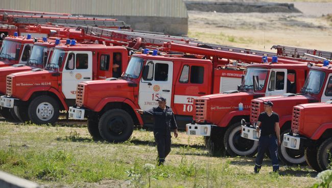 Пожар на нефтебазе в Киевской области