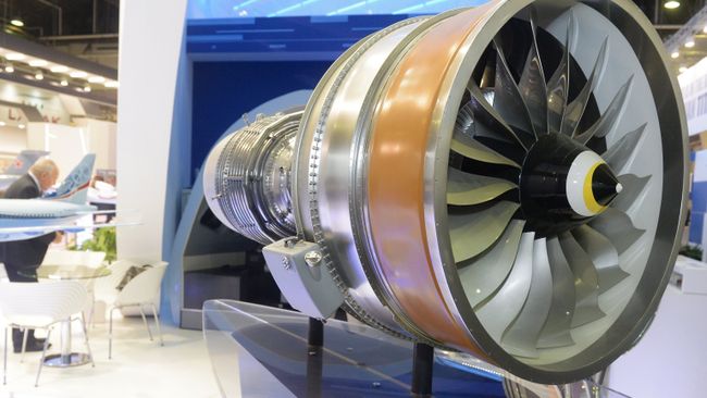 Двигатель ПД-14 для самолета МС-21 АО Объединенная двигательная корпорация. Архивное фото