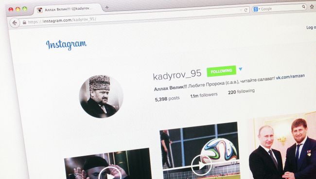 Instagram аккаунт Рамзана Кадырова Instagram аккаунт Рамзана Кадырова