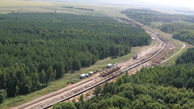 Строительство магистрального газопровода. Архивное фото