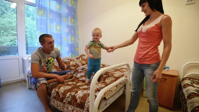 Пункт размещения украинских беженцев в Новосибирске. Архивное фото Пункт размещения украинских беженцев в Новосибирске. Архивное фото