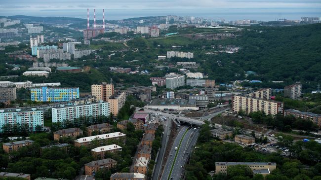 Вид на город Владивосток