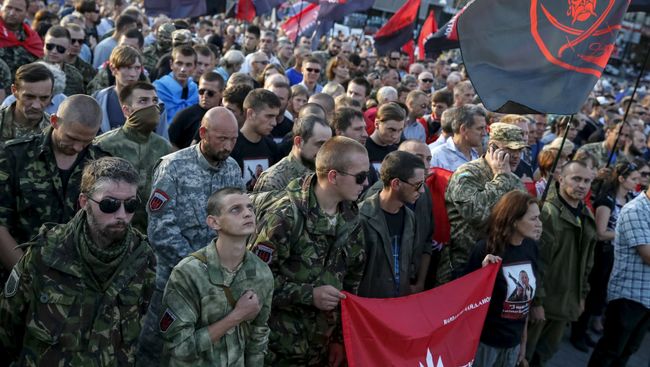 Вече Правого сектора в Киеве, Украина. Архивное фото Вече Правого сектора в Киеве, Украина. Архивное фото
